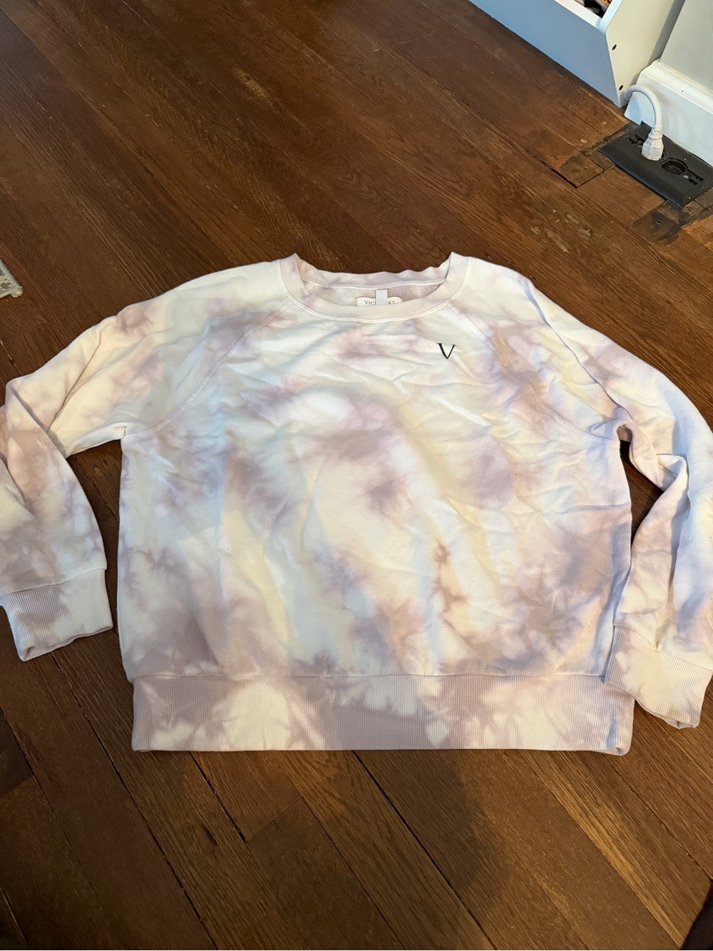 Victoria's Secret Lavender & White Tie-Dye Crewneck Sweatshirt